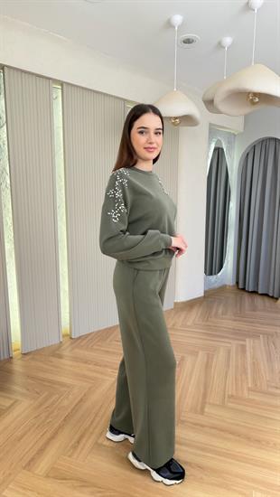 Yeşil Rebore Taş Detaylı Modal Takım