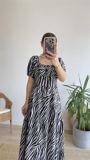 Peste Orj Marka Gipeli Zebra Elbise