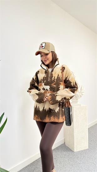 Kahve Letel Marka Model Yumoş Polar Sweat