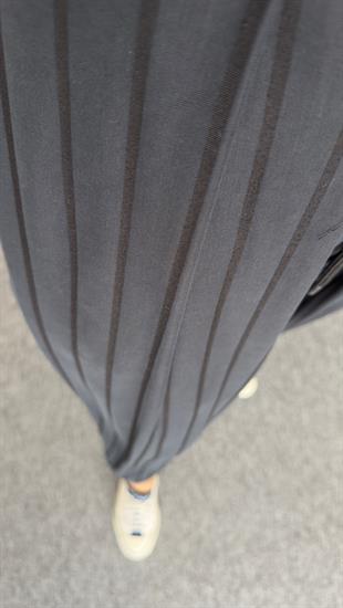 Çizgili Pile Detaylı Oys Pantolon