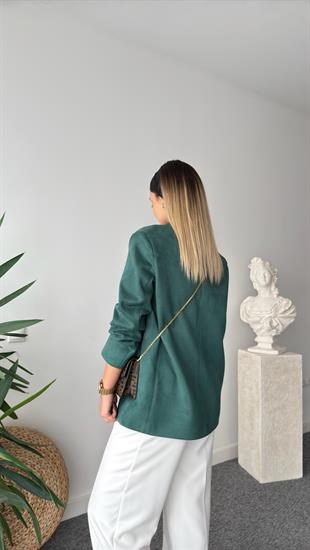 Quir Yeşil Süet Blazer Ceket
