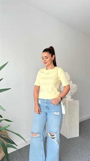 Sarı Falmo Bisiklet Yaka Massi Tshirt