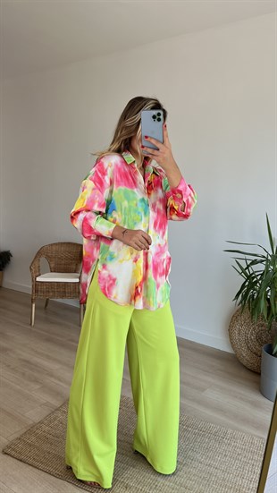 Zara Model Çok Renkli Saten Bluz