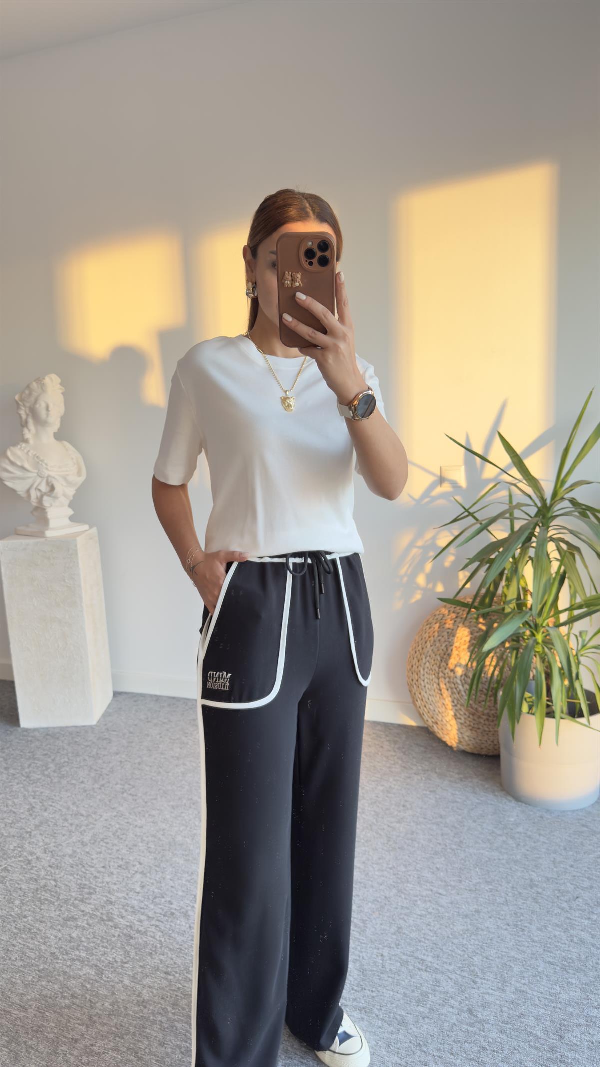 Beyaz Pamuklu Basic Massi Tshirt