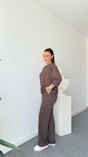 Kahve Jera Taşlı Modal Takım