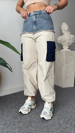 Paraşüt Jean Mix Tasarım Pantolon 