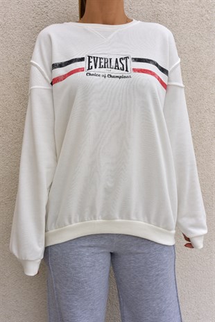 Everlast Baskı Beyaz  Sweatshirt 