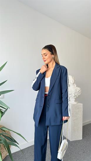 Lorde Şerit Detaylı Tensel Blazer Ceket