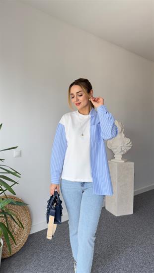 Zra Model Garnili Poplin Gömlek 