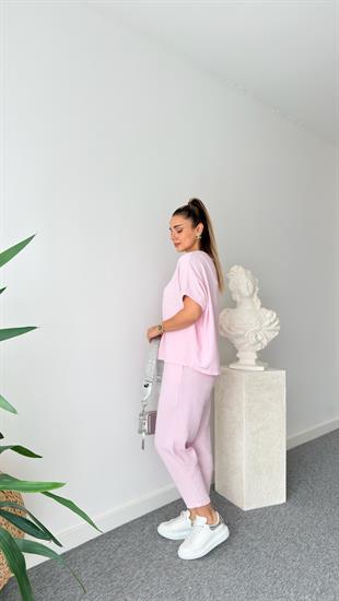 Pembe Jaker  Keten Salaş Takım