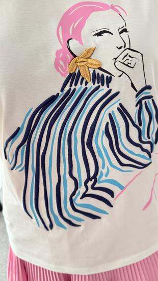 Avol Kız Baskı Beyaz Tshirt