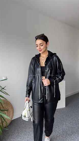 Tws Model Dikiş Detaylı Siyah Ceket