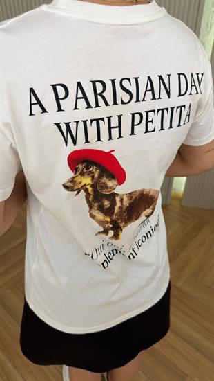 Petita Sırt Baskı Detaylı Beyaz Tshirt