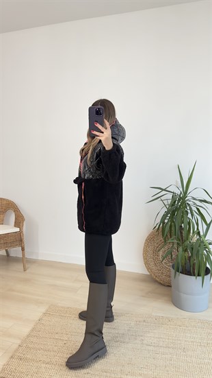 Pembe Kapitone Detaylı Peluş Sweat