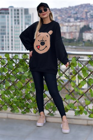 Ayıcık Baskı Sweatshirt