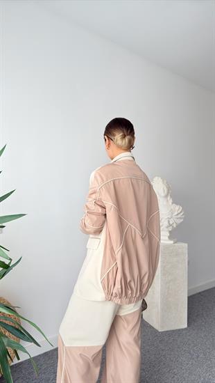Pital Sırt Paraşüt Detaylı Bej Blazer Ceket