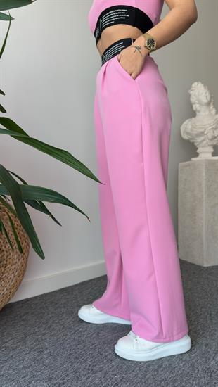 Pembe Pugna Bel Yazılı Pantolon