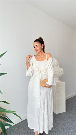 Merla Bej İkili Elbise Takım