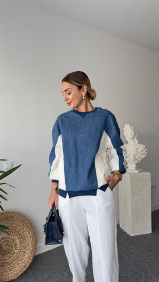 Aliya Paraşüt Garnili Kot Sweat