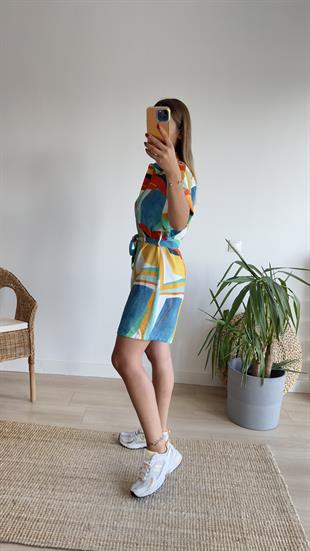 Marka Model Lilyum Renkli Şort Tulum