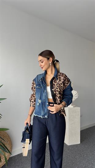 Tara Leopar Garnili Jean Ceket