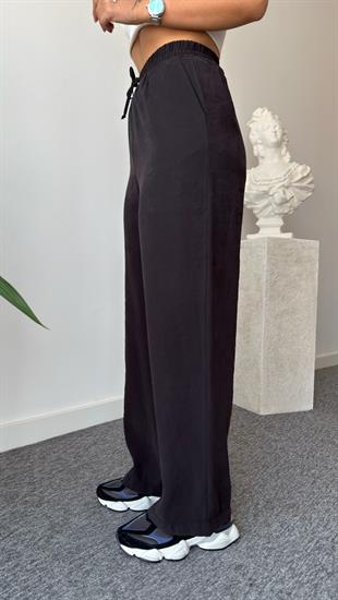 Siyah Taliz Bel Büzgülü Aksesuarlı Tensel Takım