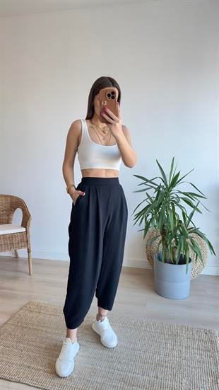 Pileli Şalvar Model Pantolon