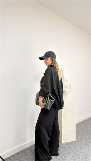 Siyah Sonya Ceket Pantolon Modal Takım