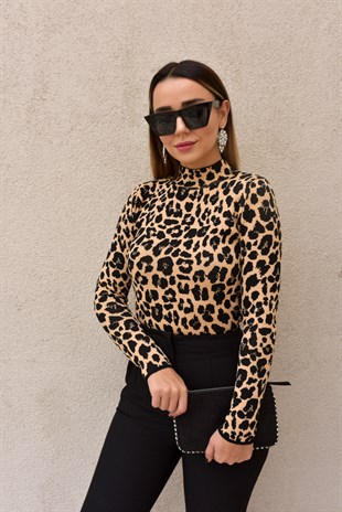 Leopar Desenli Kazak