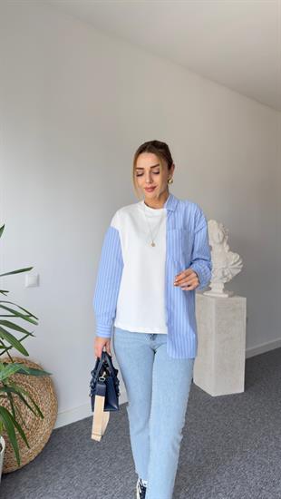 Zra Model Garnili Poplin Gömlek 