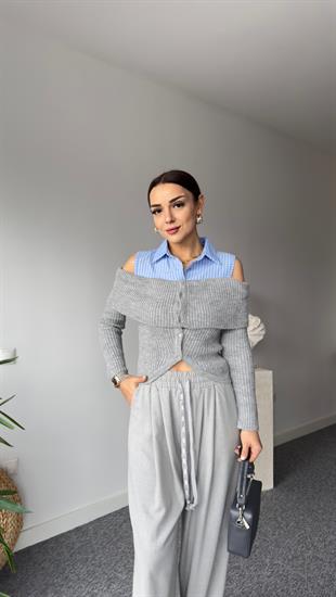 Lose Zra Model Gömlek Detay Triko Kazak