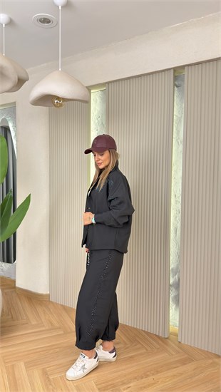 Lames Taş İşlemeli Astarlı Ceket Pantolon Takım