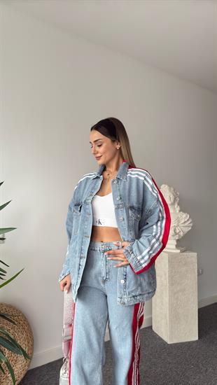 Tonio Kırmızı Şeritli Jean Takım