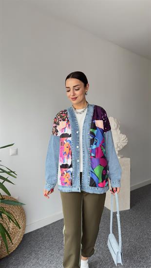 Pullu Tasarım Denim Ceket