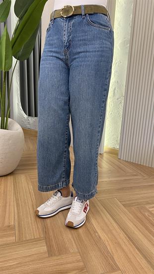 Mavi Kemerli Culotte Jean