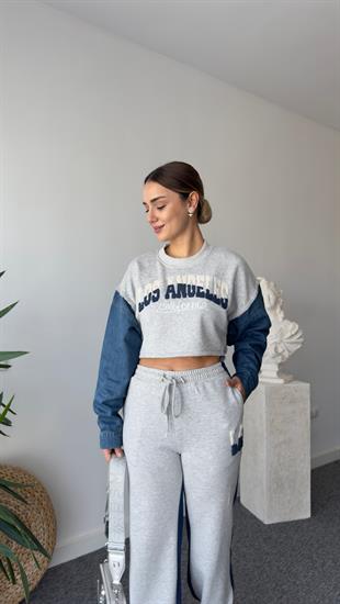 Brews Kollar Kotlu Gri Sweatshirt