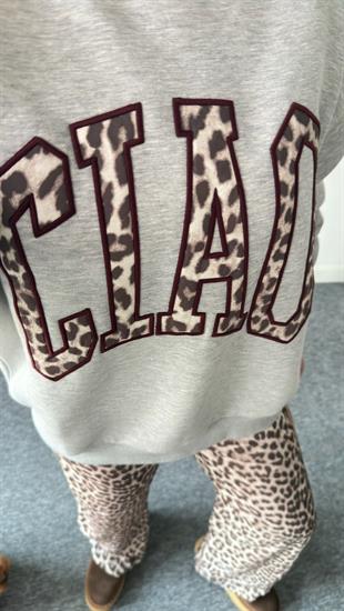 Cıao Leopar Nakışlı Sweatshirt