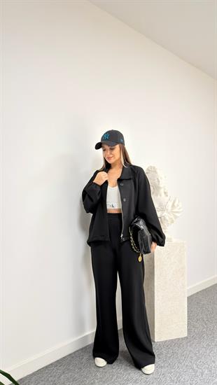 Siyah Sonya Ceket Pantolon Modal Takım