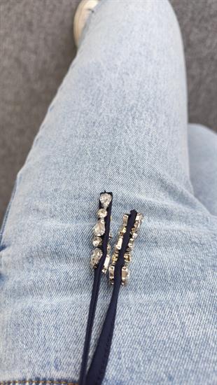 Omzu Taşlı Lacivert Modal Tshirt