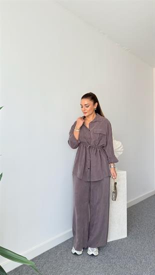 Kahve Orena Bel Büzgülü Tensel Takım 