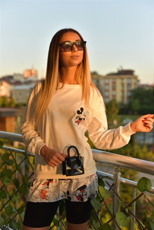 Beyaz Tshirt Detaylı Mickey 