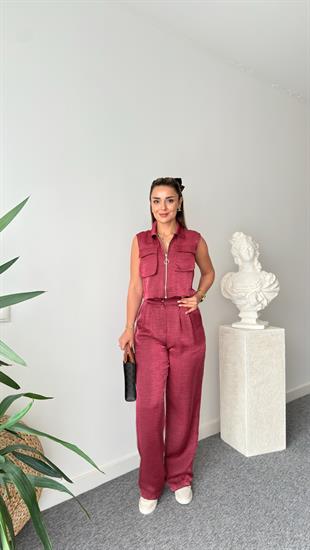 Gjen Fermuarlı Bordo İkili Takım 