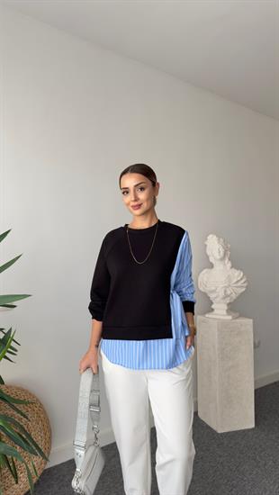 Endro Yan Gömlek Bağlamalı Modal Sweat