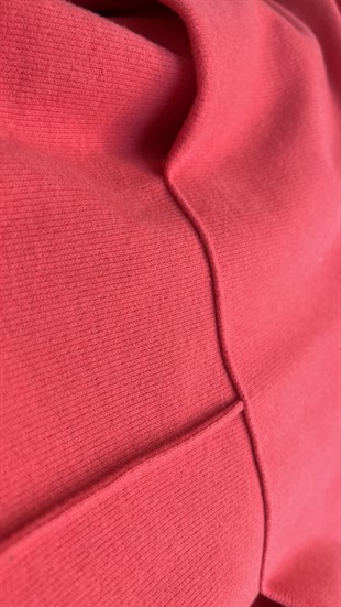 Önden Cepli Nar Çiçeği Tunik