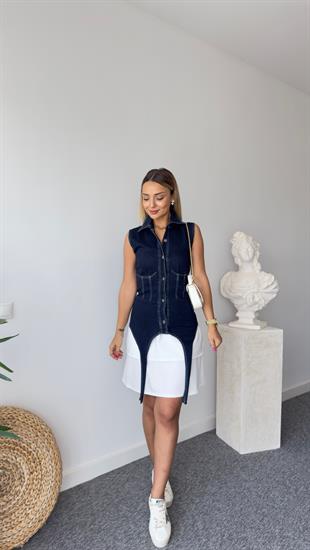 Korse Detaylı Likralı Crop Etekli Takım