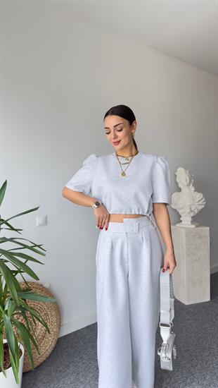 Mande Balon Kol Gri Tshirt