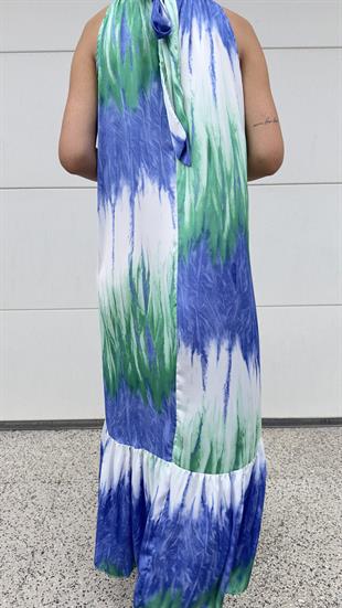 Zra Halter Yaka Desenli Elbise
