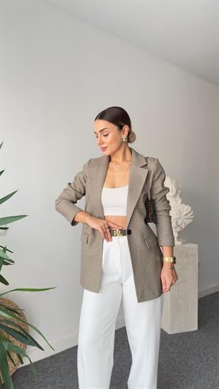 Lernin Orj Model Ekose Blazer Ceket