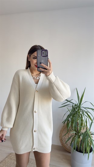 Fitilli Tok Doku Bej Hırka