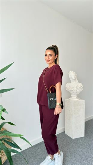 Bordo Jaker Keten Salaş Takım